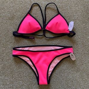 Victoria Secret neon pink triangle swimsuit NWT!!!